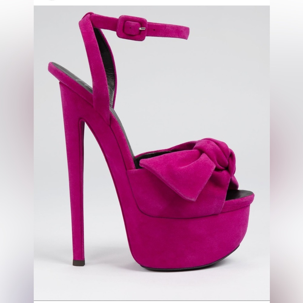 Giuseppe Zanotti Denny Suede Bow Platform Sandals